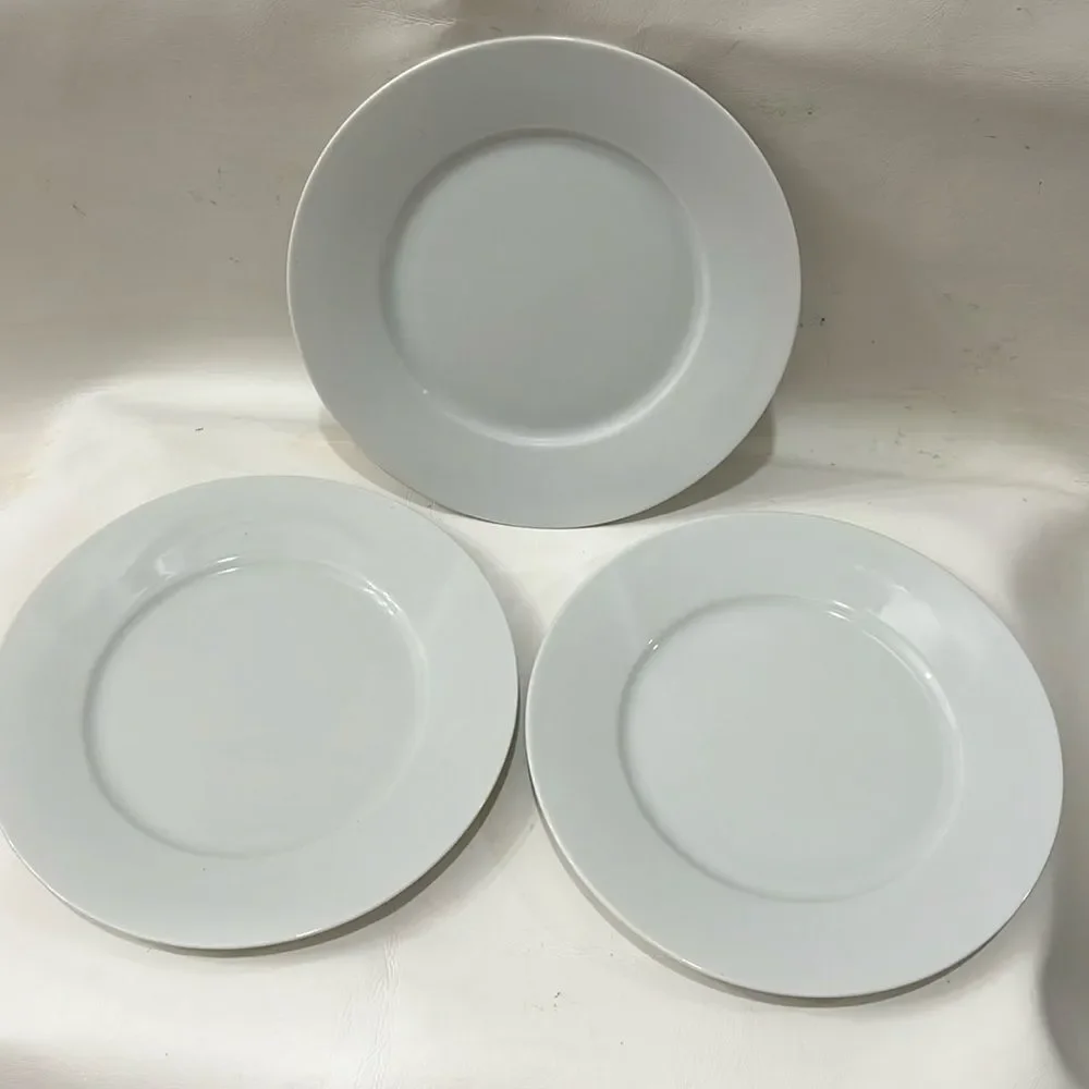 IKEA Sweden Stoneware 3 Salad Appetizer Bread Saucer 8 1/4 In Round Modern White